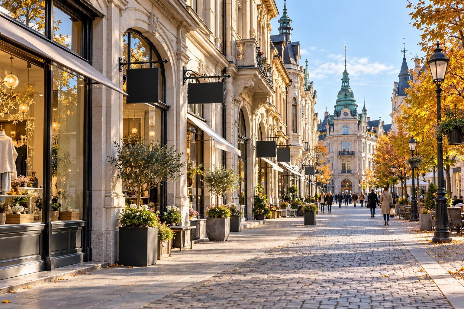AI-genererad stämningsbild av nordisk stadsgata